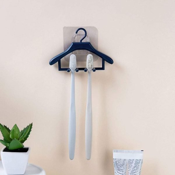 1pcs Toothbrush Holders Wall Mounted Hangers Style Toothbrush Holder Tooth Brush Razor Organizers Holder Bathroom Accessories(random Color ) - My Store