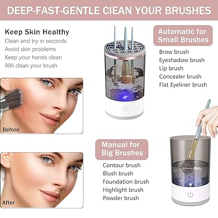 3 In 1 Electric Makeup Brush Cleaner | Automatic Make Up Brush Holder Cleaner Machine - My Store