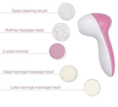 5 In 1 Facial Electric Cleanser And Massager, Electric Machine Beauty , Beauty Care Brush For Removing Blackhead , Beauty Tool Device - My Store