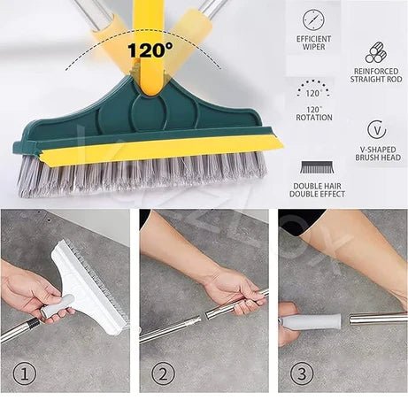 (Mega Sale) 2 in 1 Cleaning Brush Floor Scrub Broom Wiper Scraper - My Store