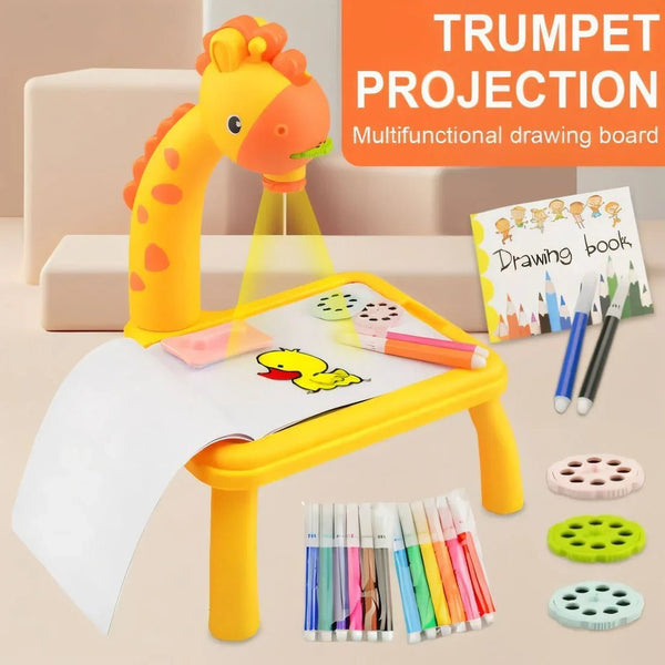 Giraffe Small Size Art Drawing Board Leds Projector Light Toy Children Kids Painting Table Small Desk (with Box Packing)(random Color) - My Store