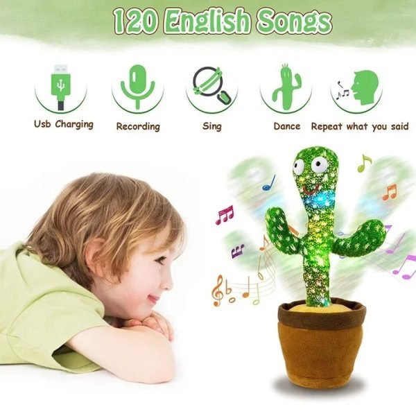 Dancing Cactus Toy With Mufler Hat (rechargeable) (with Box) - My Store