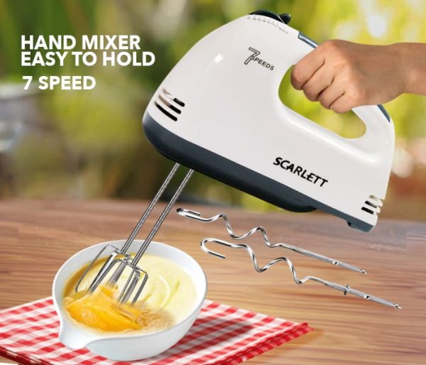 Scarlett Multifunctional 7 Speed Mini Mixer Electric Food Blender Scarlett Handheld Mixer Egg Beater Automatic Cream Food Cake Baking Dough Mixer - My Store