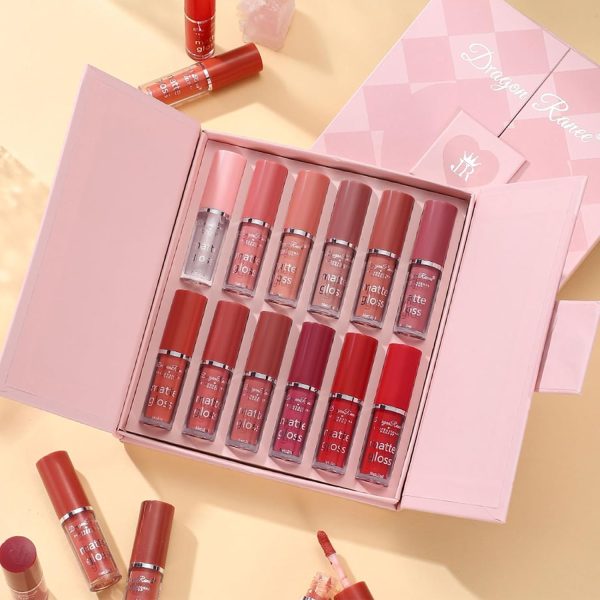 Dragon Ranee 12 - color Matte Lip Gloss Set – Long - lasting Waterproof Lip Gloss Set, High - pigment Liquid Lipstick Collection – Smooth Velvet Finish – Perfect For Daily Wear, Gifting & Professional Use - My Store