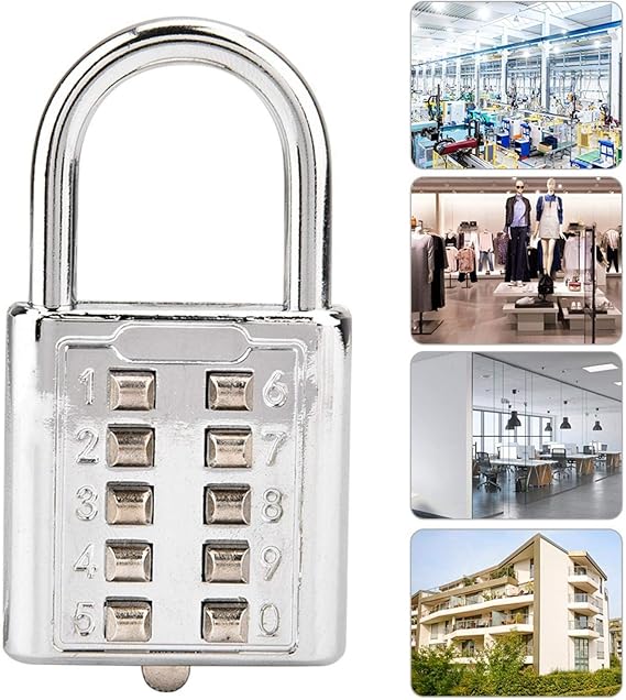 Eco - friendly Digit Lock 10 Digit Push Button Combination Security Padlock For Doors Locker Number Code Lock (random Color) - My Store