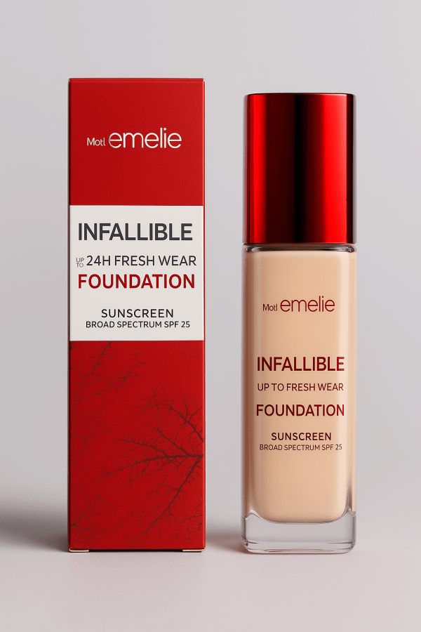 Emelie Infallible Fresh Wear Liquid Foundation With Sunscreen Spf 25 – Lightweight Coverage For Smooth, Flawless Skin - My Store