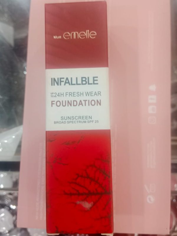 Emelie Infallible Fresh Wear Liquid Foundation With Sunscreen Spf 25 – Lightweight Coverage For Smooth, Flawless Skin - My Store