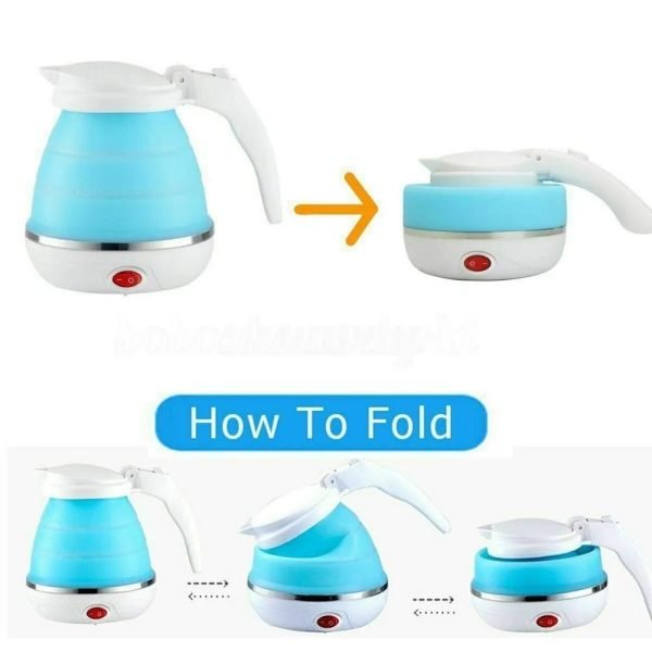Fast Water Boiling 600 Ml Portable Kettle Travel Kettle Foods Boils Quickly Silicone Small Collapsible Foldable Electric Sports Bottle ( Random Color ) - My Store
