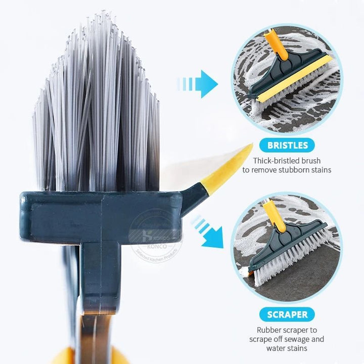 (Mega Sale) 2 in 1 Cleaning Brush Floor Scrub Broom Wiper Scraper - My Store