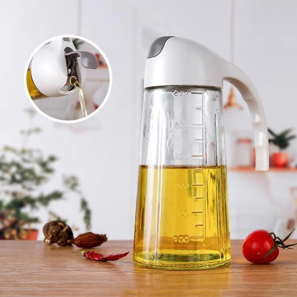 Glass Oil Bottle & Dispenser Jug Dual - purpose Oil Dispenser For Pouring And Spraying, High - pressure Sprayer For Even Oil Distribution 450ml (random Color) - My Store