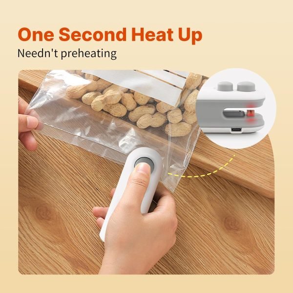 Heat Sealing Machine 2 In 1 Cutting And Sealer Usb Rechargeable Food Sealer Mini Sealer For Snack Storage Food Sealer For Chip Bags, Plastic Bags, Food Storage (random Color) - My Store