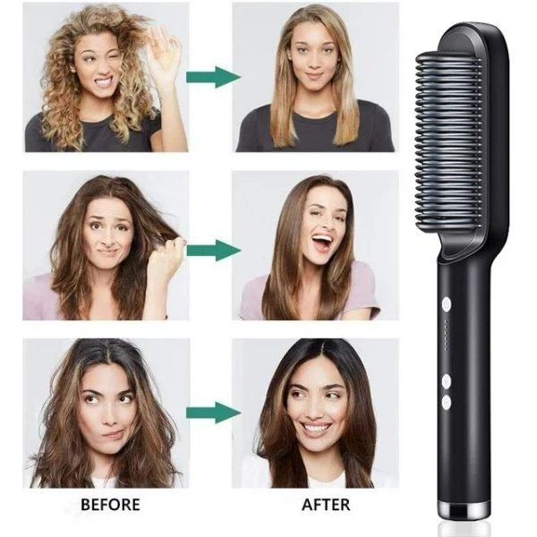 Multifunctional Hair Straightener Brush Heated Brushes Ceramic Anti - scald Hair Straightening Hot Comb Hair Care Fast Heating - My Store