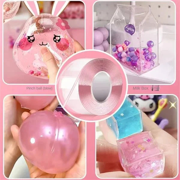 Multipurpose Tape For Diy Craft Children Colorful Pinch Toy Making Blowing Bubble Sticky Traceless Tape Toy 3 Mtr - My Store