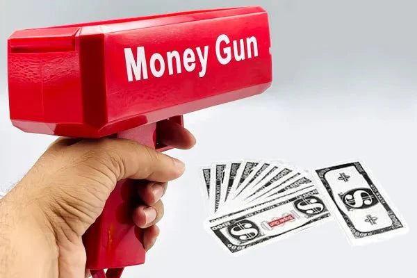 Rain Money Gun_ Paper Playing Spray Money Toy Gun_, Prop Money Gun(red Color) - My Store