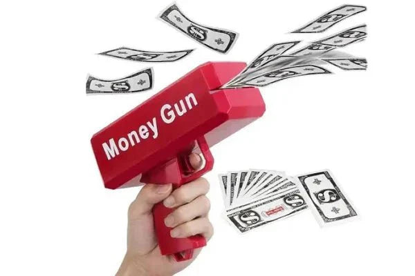 Rain Money Gun_ Paper Playing Spray Money Toy Gun_, Prop Money Gun(red Color) - My Store