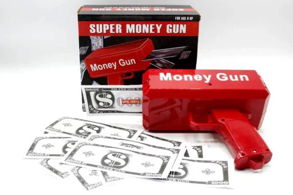 Rain Money Gun_ Paper Playing Spray Money Toy Gun_, Prop Money Gun(red Color) - My Store