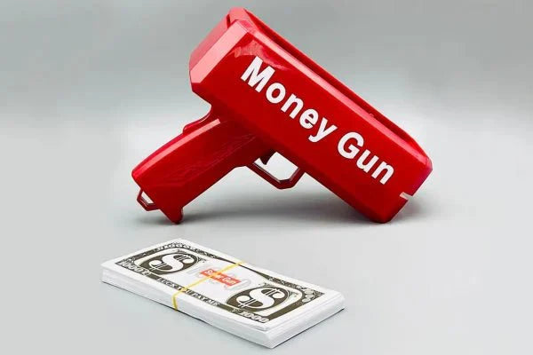 Rain Money Gun_ Paper Playing Spray Money Toy Gun_, Prop Money Gun(red Color) - My Store