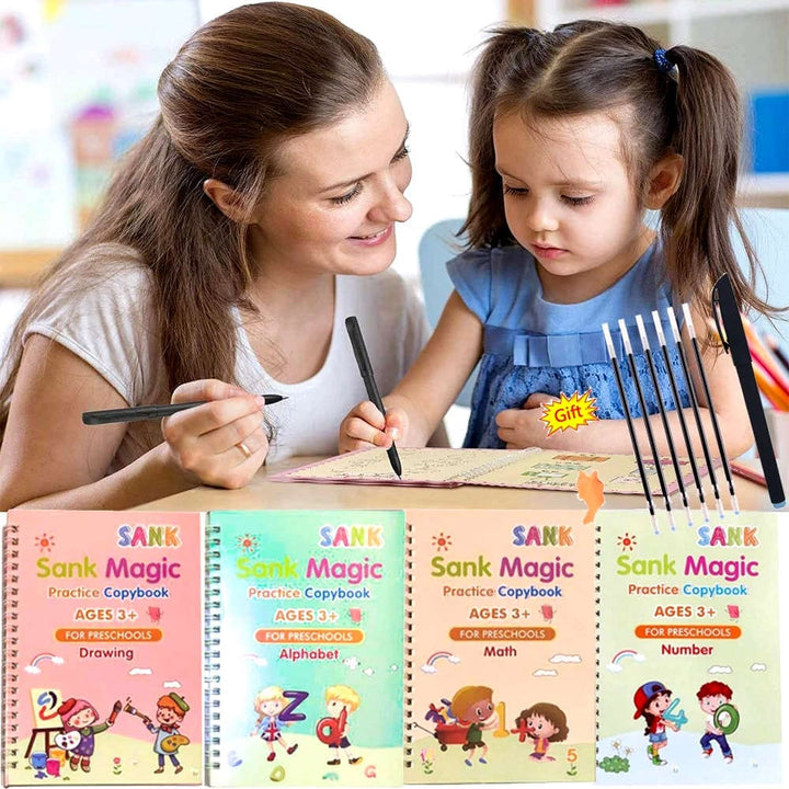 Sank Magic Book Practice [pack Of 4] | Tracing Handwriting First Preschool Baby Learning Books For Kids - My Store