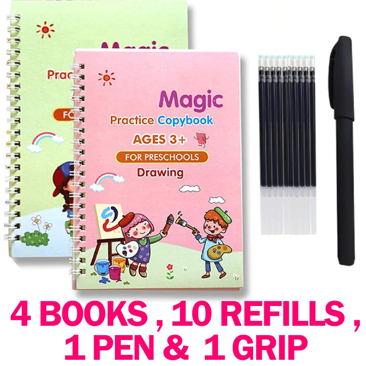 Sank Magic Book Practice [pack Of 4] | Tracing Handwriting First Preschool Baby Learning Books For Kids - My Store