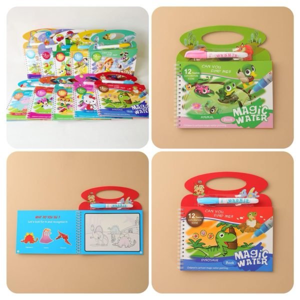 New Magic Water Book Painting Drawing Coloring Board Book Magic Water Pen (random Book ) - My Store