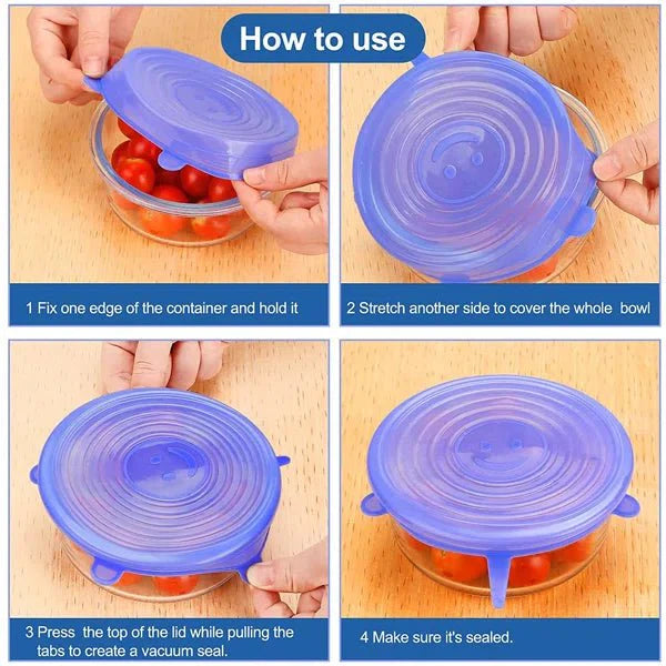 6pcs/set Silicone Lid Spill Stopper Universal Silicone Suction Lid - bowl Pan Silicone Cover Kitchen Pan Lids Cover Stopper Tools - My Store
