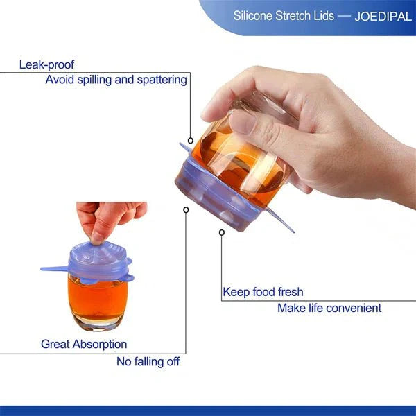 6pcs/set Silicone Lid Spill Stopper Universal Silicone Suction Lid - bowl Pan Silicone Cover Kitchen Pan Lids Cover Stopper Tools - My Store