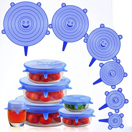 6pcs/set Silicone Lid Spill Stopper Universal Silicone Suction Lid - bowl Pan Silicone Cover Kitchen Pan Lids Cover Stopper Tools - My Store