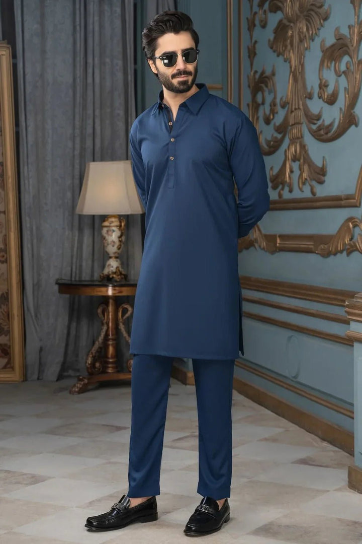 PREMIUM NAVY BLUE UNSTITCHED WASH & WEAR - My Store