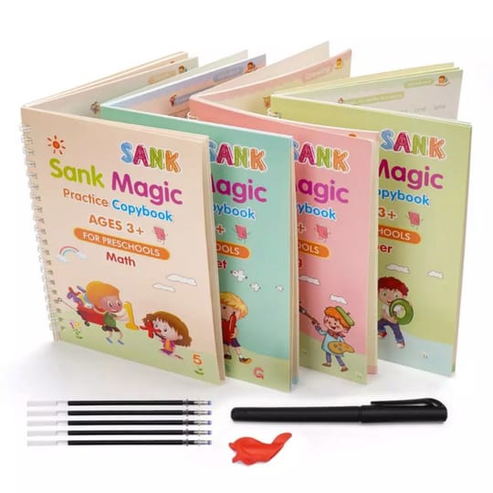 Sank Magic Book Practice [pack Of 4] | Tracing Handwriting First Preschool Baby Learning Books For Kids - My Store