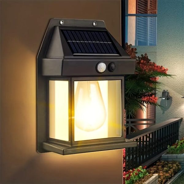 Solar Tungsten Filament Lamp Outdoor Waterproof Intelligent Induction Wall Lamp Courtyard Garden Villa Lighting(kt - 666) - My Store