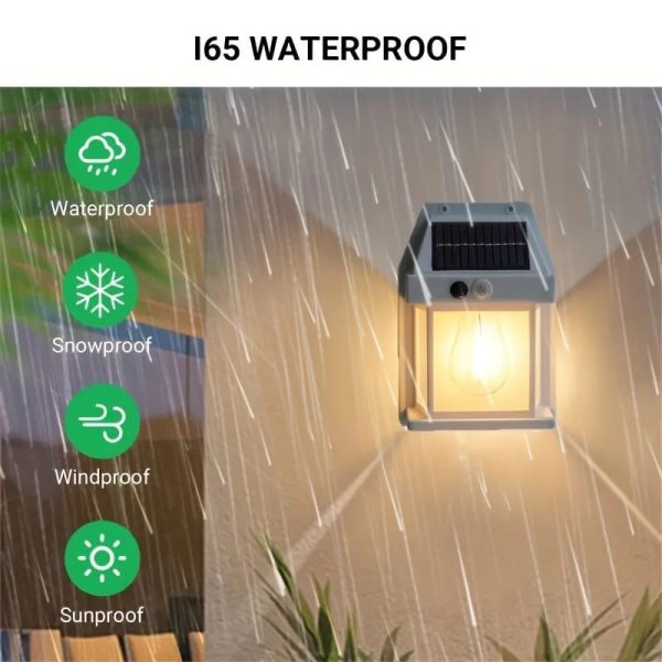 Solar Tungsten Filament Lamp Outdoor Waterproof Intelligent Induction Wall Lamp Courtyard Garden Villa Lighting(kt - 666) - My Store