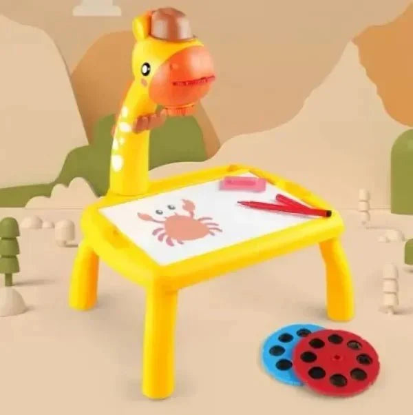 Giraffe Small Size Art Drawing Board Leds Projector Light Toy Children Kids Painting Table Small Desk (with Box Packing)(random Color) - My Store